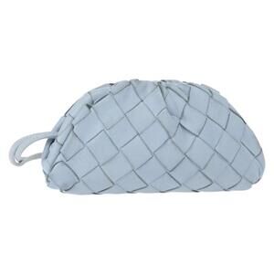 BOTTEGA VENETA INTRECCIATO Mini The Pouch Leather Light Blue Auth mr1604